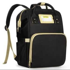 Large Capacity Baby Diaper Bag W/ Insulated Pockets Backpack - Black
